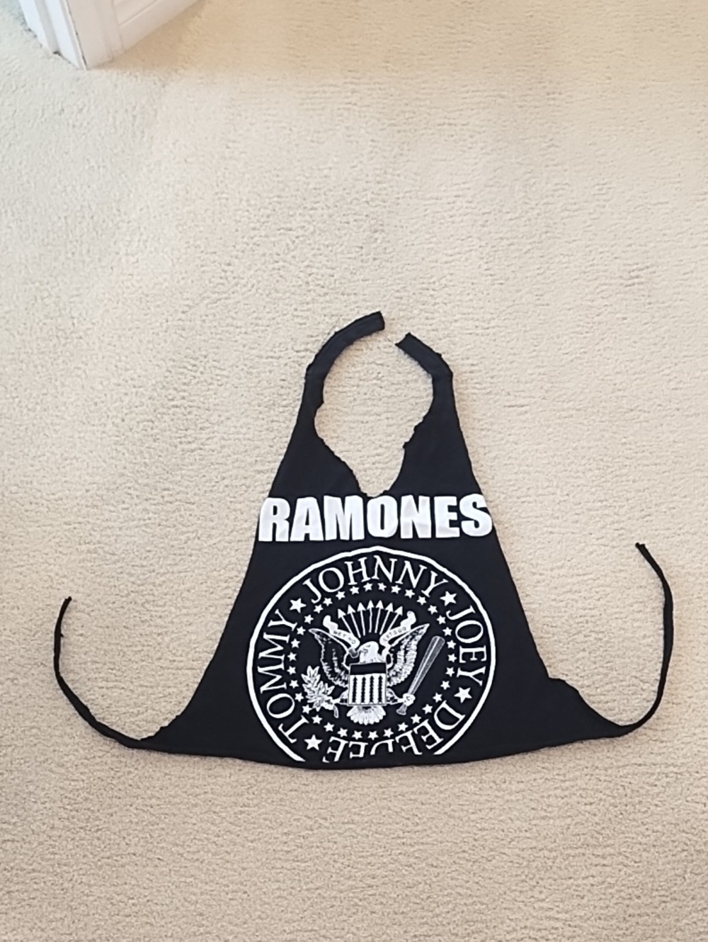 Ramones Graphic Band Halter Top - Black & White
